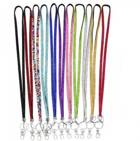 20 Stück Bling Lanyard Blink Straps Kristall Strass im Hals mit Klauenverschluss Ausweishalter für Handykamera LL