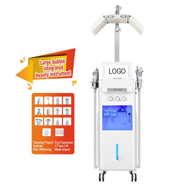 Con Pdt Terapia della luce a led rossi Spa Ossigeno Jet Hydro Microdermoabrasione Pulizia profonda Sbiancamento del viso Idratante per la pelle Hydra Aqua Peel Macchine per il viso