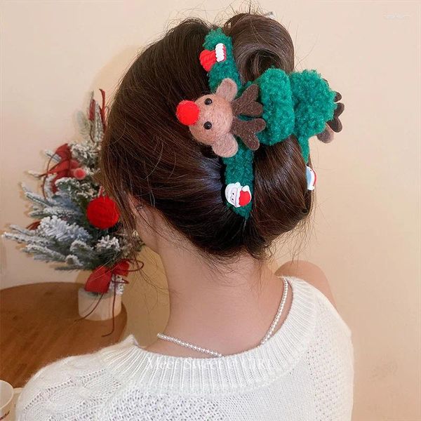 Заколки для волос в стиле панк в стиле Харадзюку, корейская версия, уникальный рождественский лось, изысканная заколка для волос для женщин, милые, милые, красивые украшения, крутые женские подарки