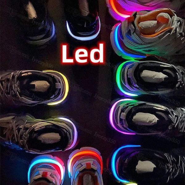 Track Led Designer Lüks Sıradan Ayakkabı Platformu Gomma Deri Naylon Baskılı Spor Ayakkabıları Kadın Erkek Eğitmenleri Balencaigas