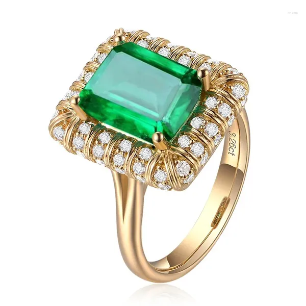 Anelli a grappolo Big Green Birthstone Matrimonio Fidanzamento Gioielli con zirconi super brillanti per la festa nuziale Regalo per la festa della mamma