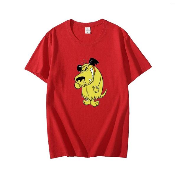 Herren Polos Mutley T-Shirt Kurzarm Cartoon Lachender Hund Humor Anime Hip Hop Mode Baumwolle Marke