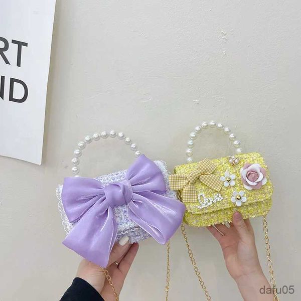 El çantaları çocuklar sırt çantası kızlar çocuklar yeni stil yünlü yay çanta tatlı güzel sevimli prenses çanta kızlar için r231023