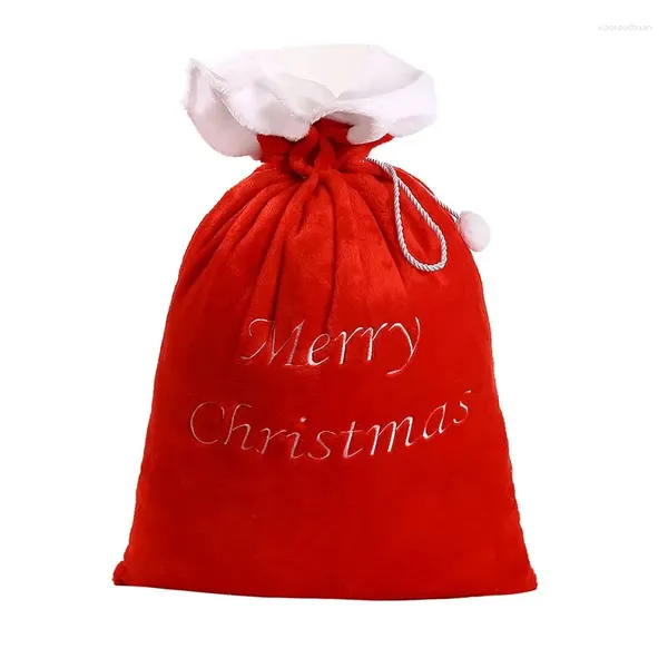 Decorações de Natal Cling Bags Gift Bag Santa Sacks para Apple Candy 2023 Alfabeto BordadosBags