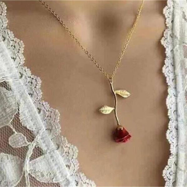 Ожерелья с подвесками, 3D ожерелье с цветком розы, очаровательное ожерелье на заказ, Ultimate Beauty And Beast, ювелирные изделия в стиле бохо, женский подарок на день Святого Валентина