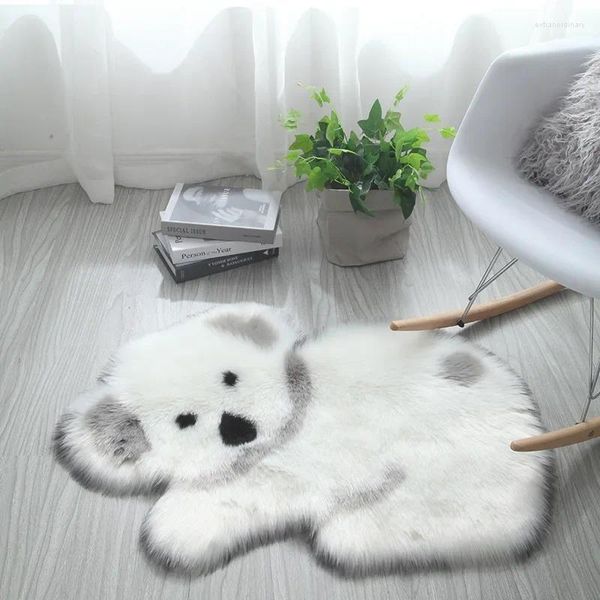 Tappeti Simil lana Panda Koala Forma animale Tappeto Tappetino Materasso Soggiorno Camera da letto Divano Artificiale Soffice 60x90 cm