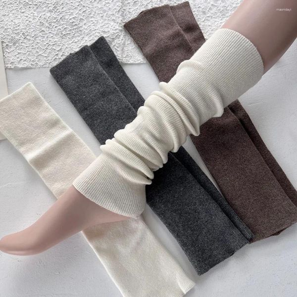 Frauen Socken Wolle Kaschmir Strumpf Dünne Streifen Einfarbig Bein Fuß Abdeckung Europäische Waren Knie-kreuzende Yoga Wärmer Dicke wärme