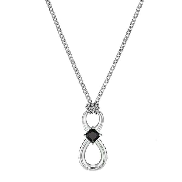 Colar Swarovski de alta qualidade estilo feminino colar de corda torcida com amor eterno forma de amor infinito cristal