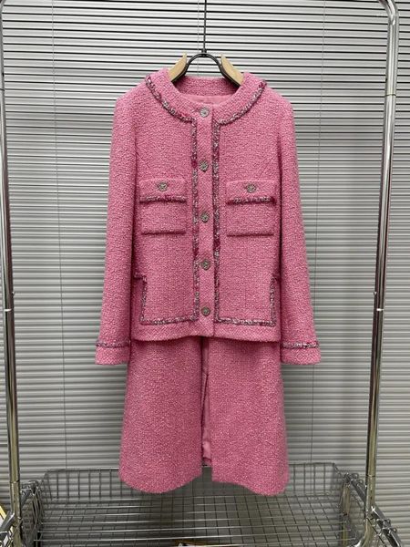 Giacche da donna Star Stesso temperamento della moda Celebrity Bellissimo cappotto lungo in tweed profumato