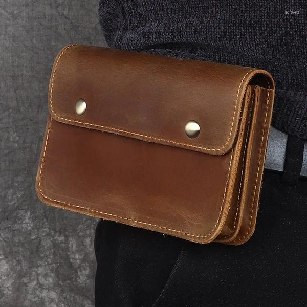 Brieftaschen aus echtem Leder, Clutch-Geldbörse, Handytasche, Brieftasche am Gürtel für Handy, Männer, Frauen, Hüfttasche