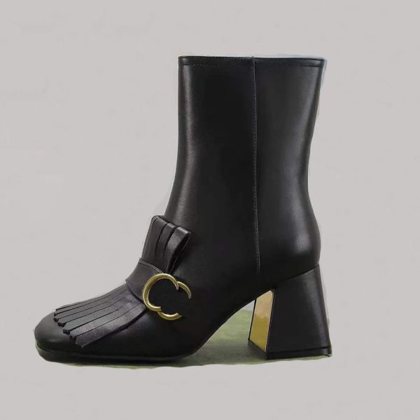Botas de tornozelo de couro xadrez plataforma deslizamento meia botas de designer de luxo botas de salto alto feminino