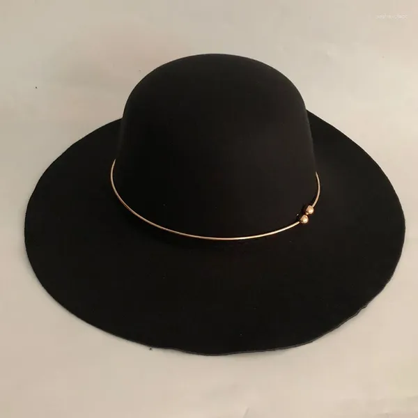 Berets Mode Winter Hüte Solide Wollmischung Bogen Birne Fedoras Für Frauen Mädchen Casual Frühling Künstliche Jazz Caps Einfache Top