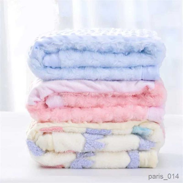 Strati di coperte Coperta per neonati trapuntata sul retro Coperta in flanella morbida per neonati Biancheria da letto per neonati Tappeto per pisolino per bambini