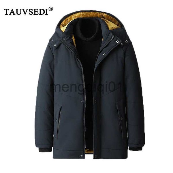 Herren Daunenparkas 2023 Winter Männer winddicht warm lässig Kapuzenjacke Mantel Mann dick abnehmbarer Hut formelle Parka männlich Outwear Business Windjacke J231024