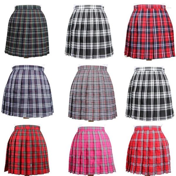 Gonne Spot Gonna a pieghe giapponese Stile preppy Cosplay Taglie forti Plaid Studente Multicolor