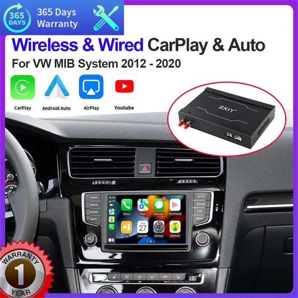 Novo carro sem fio apple carplay android módulo automático para vw/volkswagen golf polo tiguan passat b8/seat leon/skoda octavia mib sistema