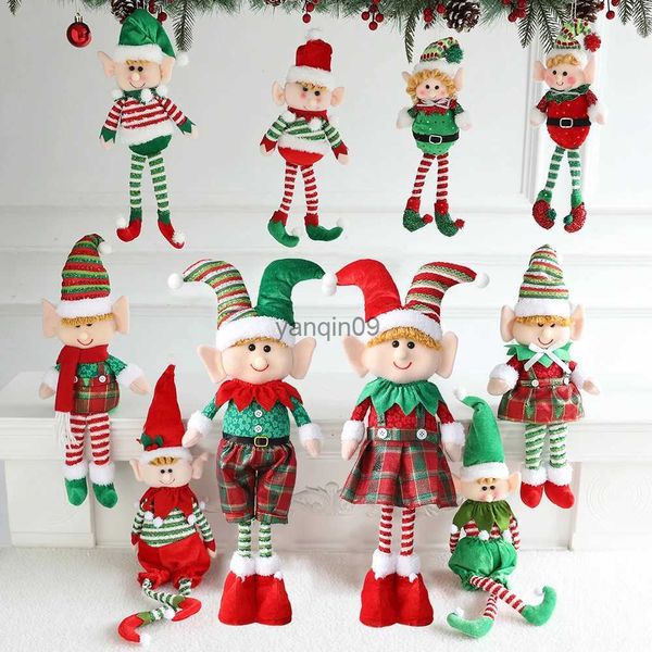 Weihnachtsdekorationen, 1/2 Stück, große einziehbare Weihnachts-Plüschbein-Elfenpuppe, Junge, Mädchen, Elfenspielzeugpuppe, Ornamente, Neujahrsgeschenke, Weihnachtsdekoration, Navidad 2024, HKD231024