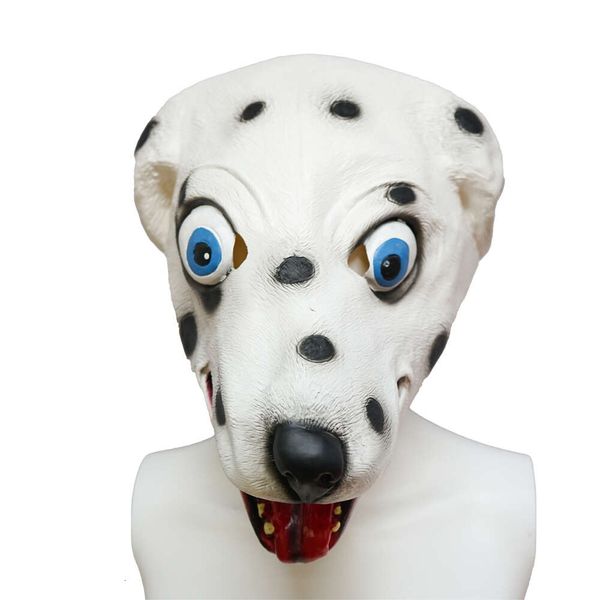 Cosplay Eraspooky Niedlicher gefleckter Hund Latex Tier Vollgesichtsmaske Halloween Party Spiel NPC Requisiten Ostern Karneval Cosplay Maskscosplay