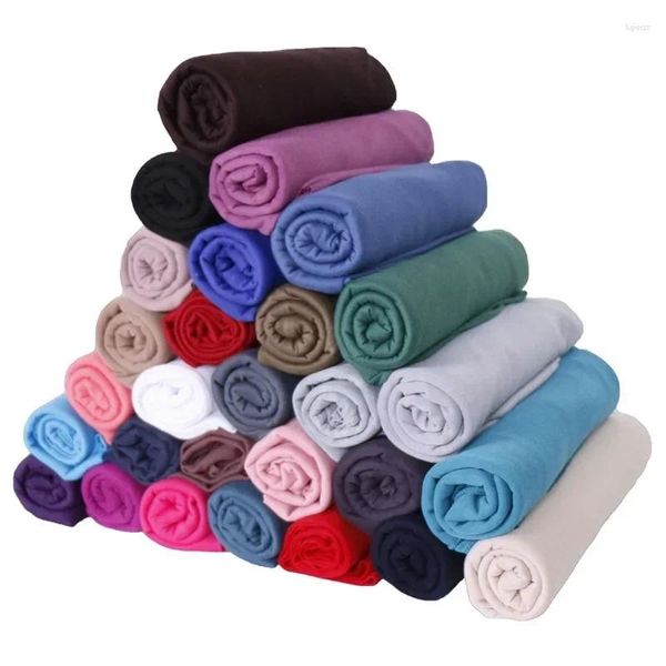 Sciarpe 180x80cm Sciarpa tinta unita Autunno Inverno Nero Bianco Vino rosso Scialle blu scuro Avvolge Hijab per donna