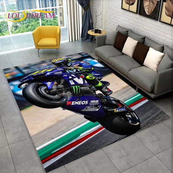 Tapete 3d motocicleta corrida área tapete grande tapete para casa sala de estar quarto sofá capacho decoração criança jogar tapete antiderrapante 231023