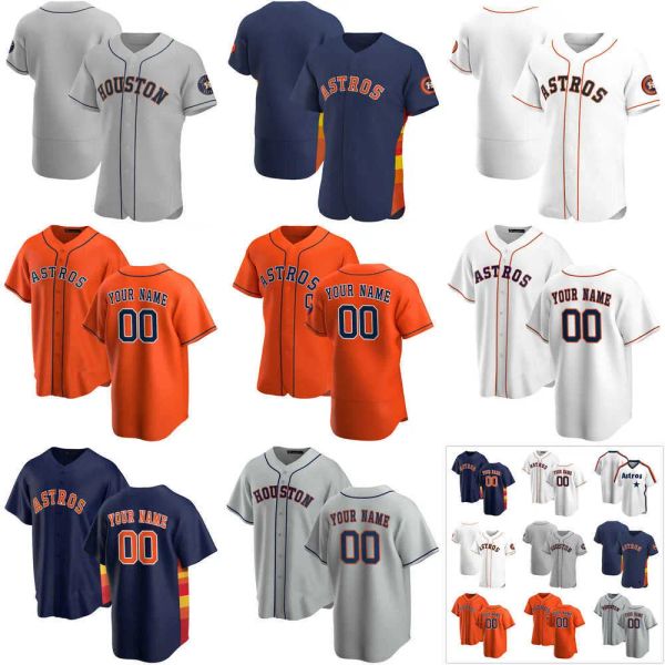 2024SS MAGLIA CUSTHEY HOUSTONASTROSENS DONNE GIOVANI 27 Jose Altuve 21 Zack Greinke 2 Alex Bregman 1 Carlos Correa Maglie da baseball