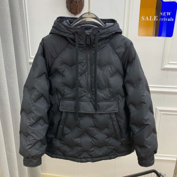 Lagabogy 2023 Frauen Winter Neue Licht Übergroßen Weiße Ente Unten Mantel Weibliche Lose Stil Puffer Parka Warme Mit Kapuze Jacke