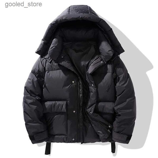 Männer Daunen Parkas Kurze Daunen Jacke Männer Weiße Ente Mäntel Mann 2023 Neue Winter s Für Mit Kapuze Puffer Feder gepolsterte Parka Q231024