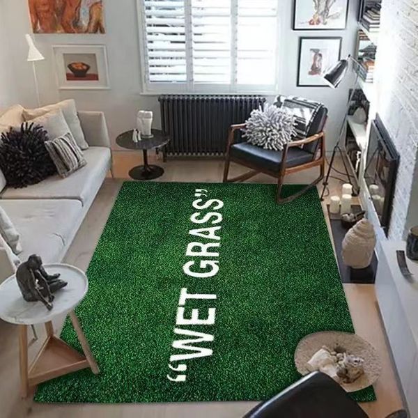 Designer Teppich Home Decor WET GRASS Teppiche Grüner Samt Teppich Wohnzimmer Schlafzimmer Bett Dekoration Hintergrund Teppich Raumdekor Designer