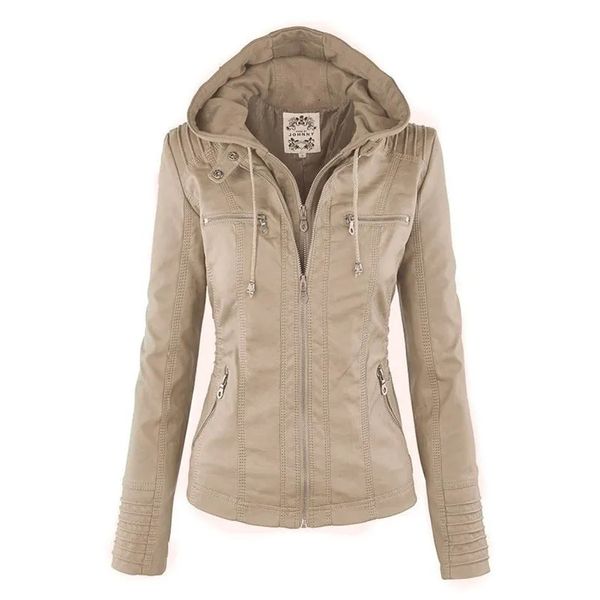 Couro feminino falso couro gótico jaqueta de couro falso feminino hoodies inverno outono motocicleta jaqueta preto outerwear couro falso plutônio jaqueta básica casaco 231024