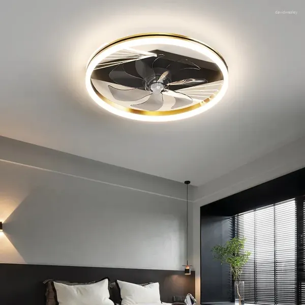 Designer moderno de luxo decorar quarto ou ventilador de teto el lâmpada LED embutida com controle remoto