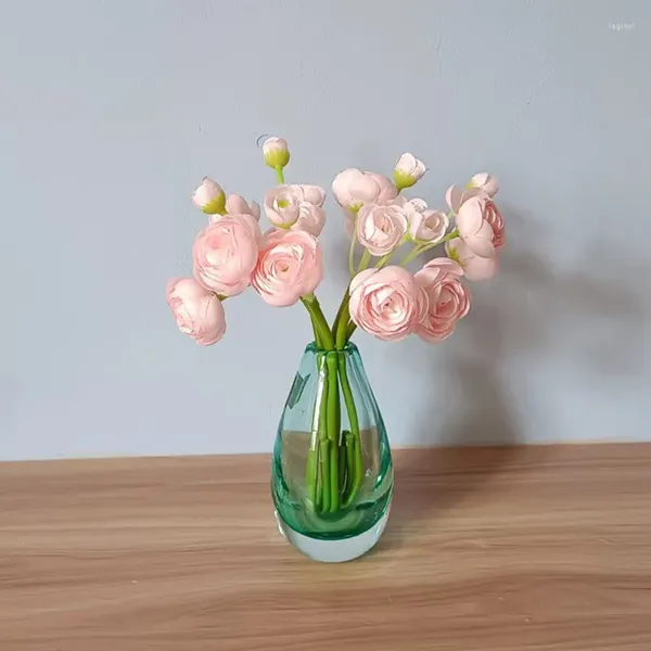 Fiori decorativi di alta qualità 6 pezzi bouquet di seta artificiale rosa tea matrimonio finto per la decorazione della tavola del soggiorno della casa della sposa