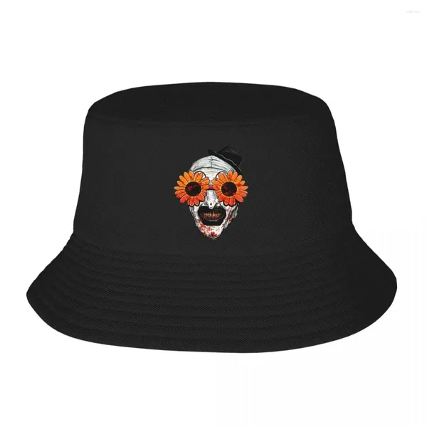 Berretti Art The Clown Terrifier 2 Occhiali da sole girasole Cappello a secchiello per donna Uomo Spiaggia Sole Berretti da pesca sportivi leggeri Bob