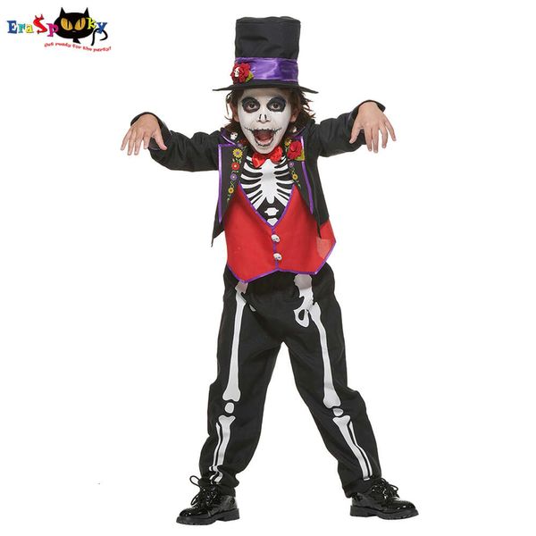 cosplay Eraspooky Day of the Dead per bambini Costume da scheletro tradizionale per bambini per cosplay di carnevale di Halloween