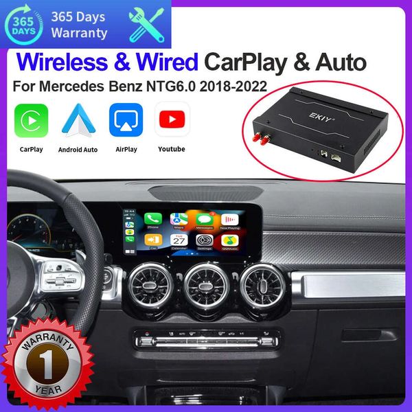 Nuova Auto Wireless CarPlay Android Auto Per Mercedes Benz A B C E CLS CLA GLA GLB Classe NTG6.0 2018-2022 Con Specchio Link Airplay