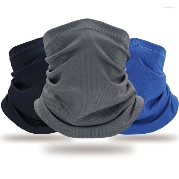 Bandanas nefes alabilen ipek serin örgü bandana yürüyüş avcılık bisiklet koşan tüp kayak sporu boyun ısıtıcı yarım yüz maske erkek kadın