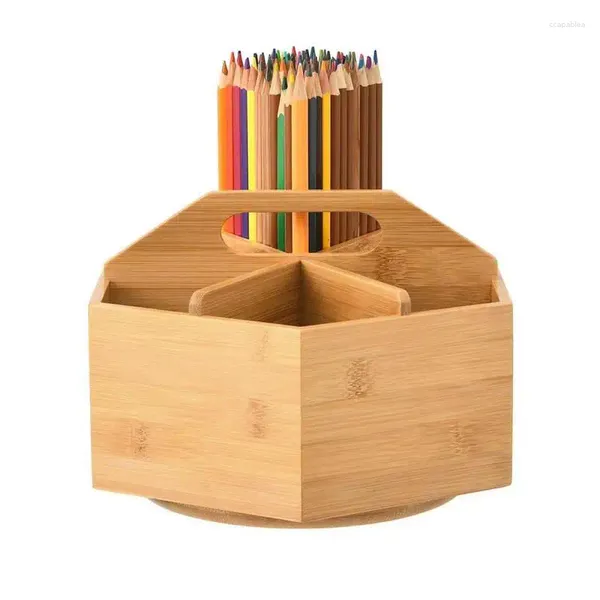 Коробки для хранения Цветной держатель для карандашей Вращающийся на 360 градусов контейнер с вращающейся ручкой большой емкости для офисов
