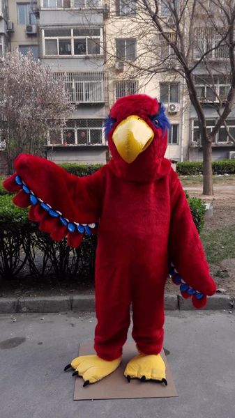 Costume da mascotte aquila rossa di Halloween Personaggio a tema anime dei cartoni animati Festa di carnevale di Natale Costumi fantasia Abito per adulti