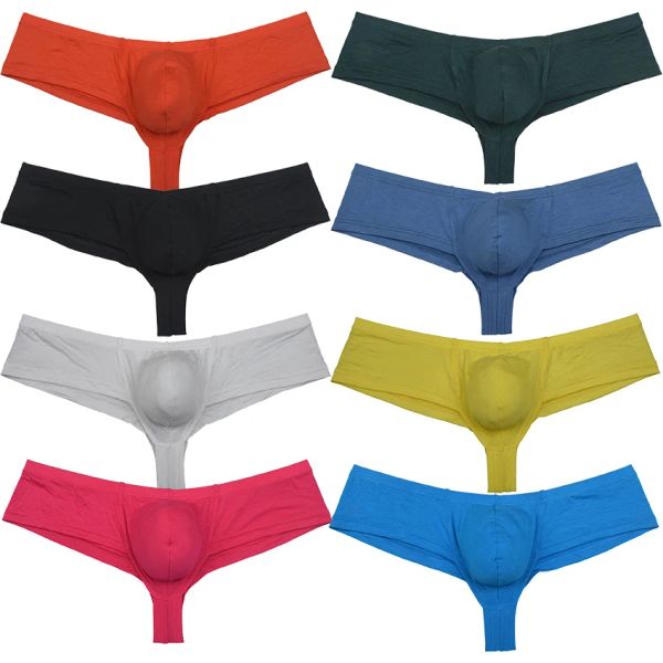 Männer Modal Tanga Boxer Unterwäsche Shiny U Convex Pouch Tanga Trunks Ultimative Männer Tanga Bikini Boxer Mini Slip Trunk schwimmen Bikini