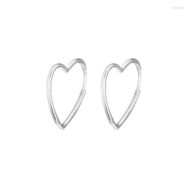 Orecchini a cerchio Grandi cuori asimmetrici di amore Amici Veri gioielli in argento sterling per le donne