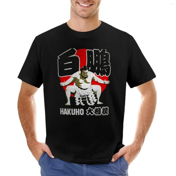 Polos masculinos JAPÃO SUMO HAKUHO SHO Camiseta Tops Camisetas pretas Camisetas gráficas para homens de algodão