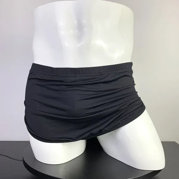 Unterhosen für Herren, weich, bequem, zu Hause, Boxershorts, Eisseide, hautfreundlich, niedrige Leibhöhe, abnehmbarer Verschluss, sexy Badehose