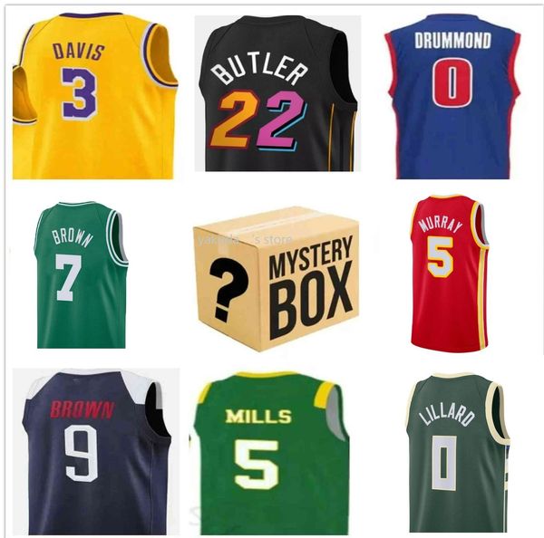 Camisas de basquete Mystery Box Presentes de Natal perfeitos escolhidos a dedo aleatoriamente Qualquer equipe Famosa Camisa de jogador Nenhuma marca Loja yakuda venda on-line Caixas misteriosas