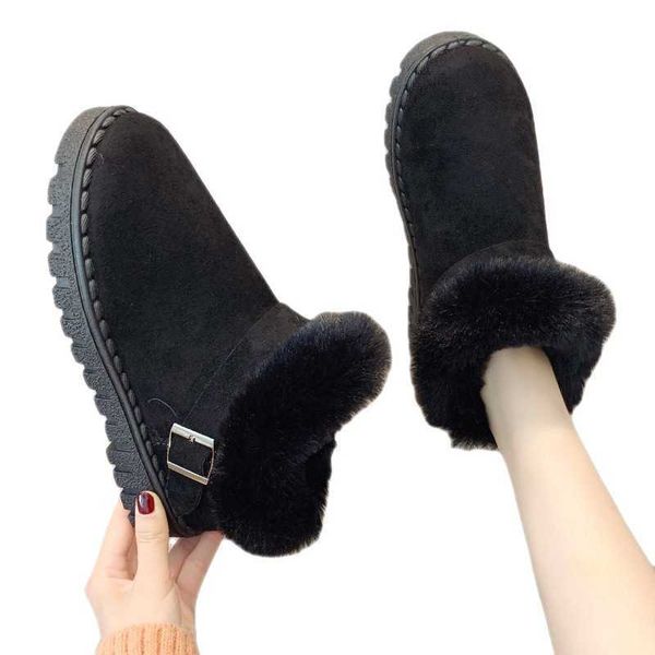 Botas de inverno botas de neve para mulheres vestindo casacos de inverno novo estilo um pé sapatos de pelúcia versão coreana estudante calor sapatos de algodão