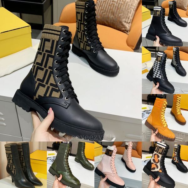 Designer Martin Booties Damen Lederreitstiefel High Top Casual Doc Martens Gestricktes Kalbsleder Patchwork Bedruckte Stiefeletten Round Toe Chelsea Motorradschuhe