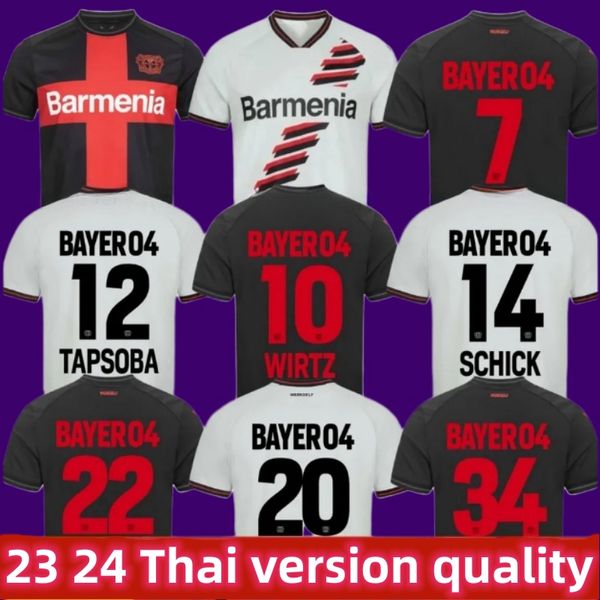 2023 2024 Leverkusen Fußballtrikots 23 2024 Home Away Third DEMIRBAY Wirtz BAKKER BAILEY HOME CH Aranguiz Paulo Schick Fußballtrikot-Kits