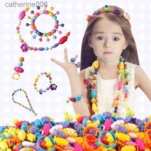 Altri giocattoli creativi fai da te fatti a mano perline pop giocattolo set di accessori ragazza gioielli collana braccialetto artigianato giocattoli educazione bambini regali di compleannoL231024