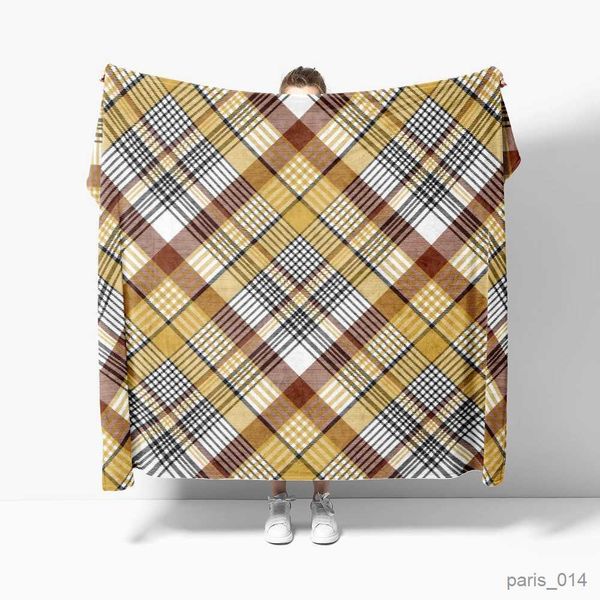 Cobertores xadrez macio flanela cobertor respirável quente cama e cobertor de viagem sofá cobertores personalizáveis