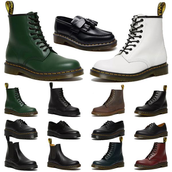 2024 Designer-Stiefel Dr. Martins Winterstiefel Leder schwarz Halbstiefel Knie Doc Martens klassische Western-Schneestiefel Winterstiefel Plateau-Damenstiefel