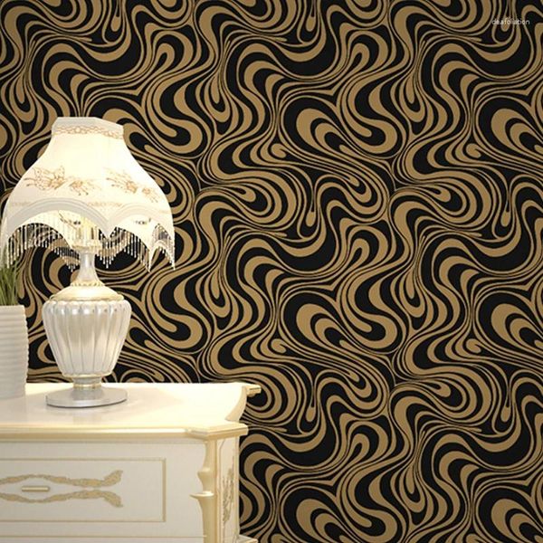 Wallpapers Modern Simples 3D Geométrica Água Onda Curva Onda Papel de Parede Sala de estar TV Sofá Fundo Papel de Parede 0.53 10 5.3m2