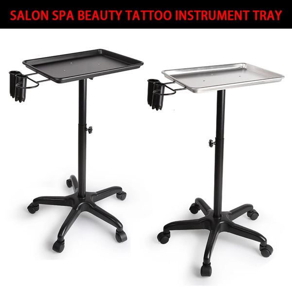 Tattoo Furnitures Salon Spa Beauty Metallo Argento Rolling Service Vassoio per strumenti 231024